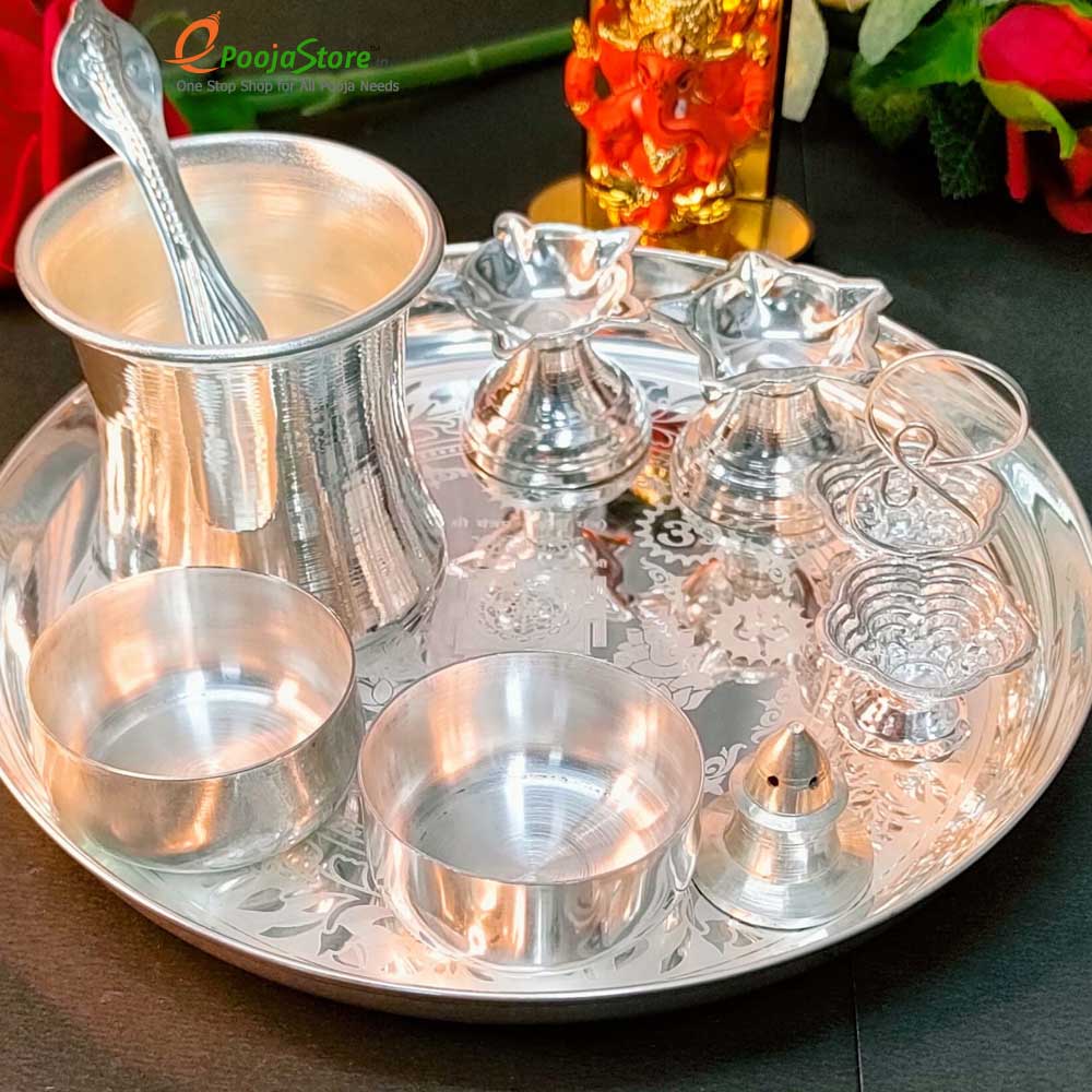 German Silver Pooja Set German Silver Pooja Set